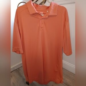 Cutter & Buck DryTec Salmon Pink Golf Polo Shirt